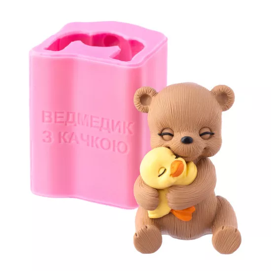 Silicone mold Bear with duck