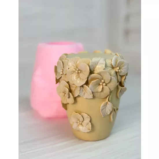 Silicone Mold Candle with Hydrangea Flowers 3