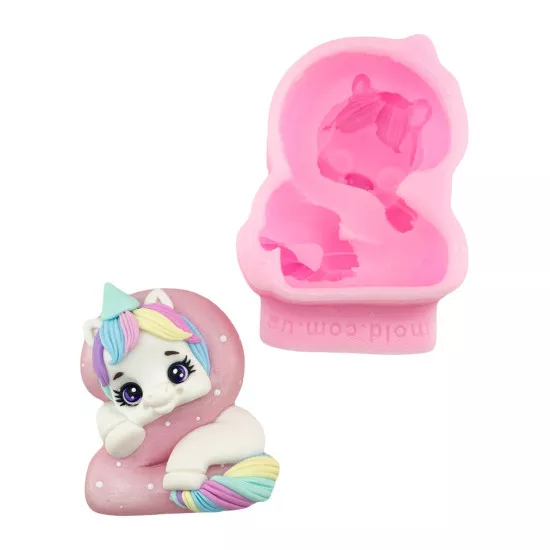 Silicone mold Number 2 with unicorn