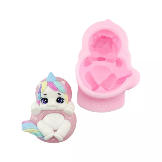 Silicone mold Number 8 with Unicorn