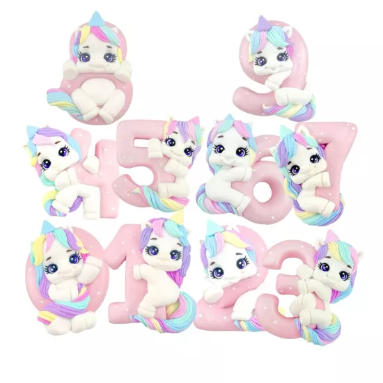 Silicone mold Set of Numbers with Unicorn