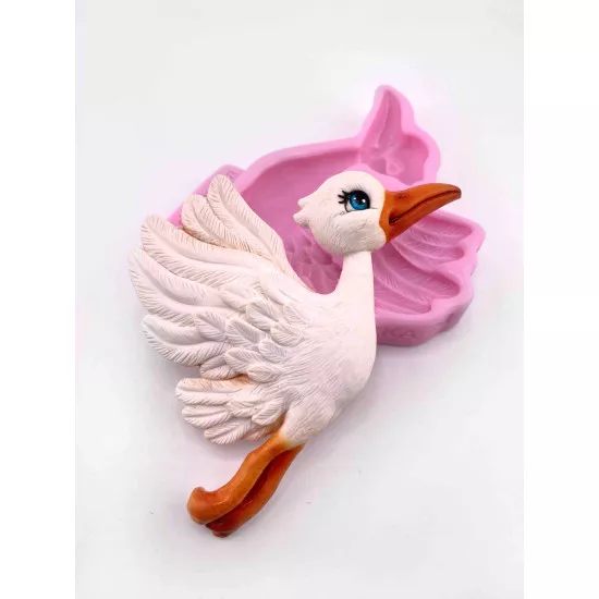 Silicone mold Stork 2d