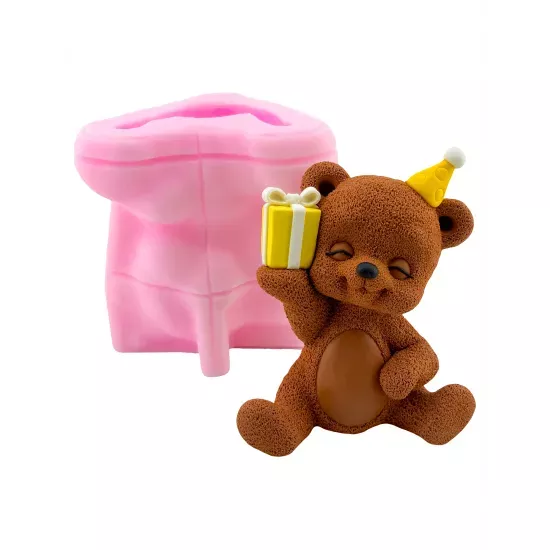 Silicone mold Teddy bear in a cap 3