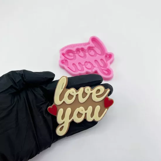 Silicone mold Two-layer inscription love you