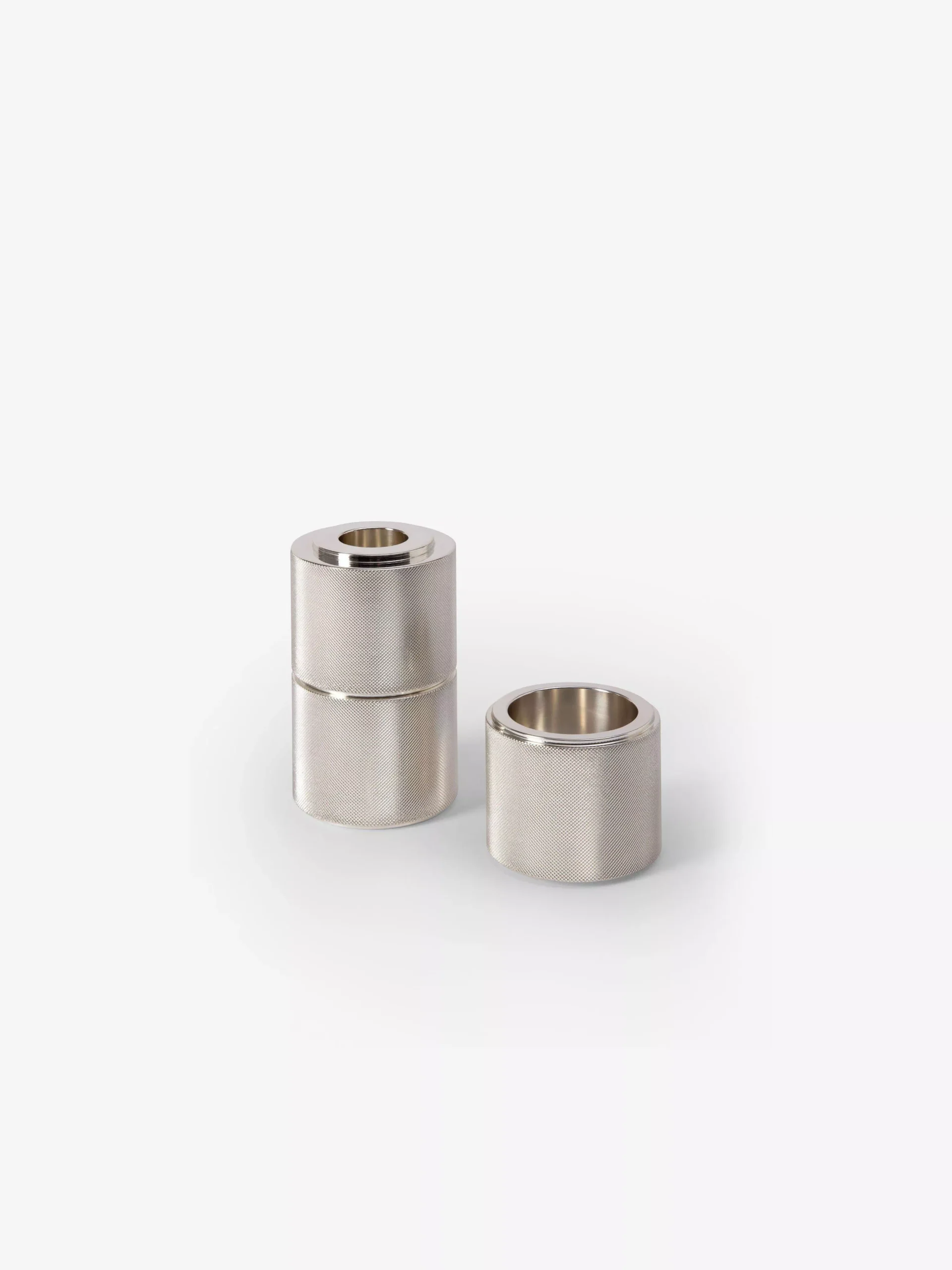 Silver Plated Ribbed Lux Tea Light Set of 3