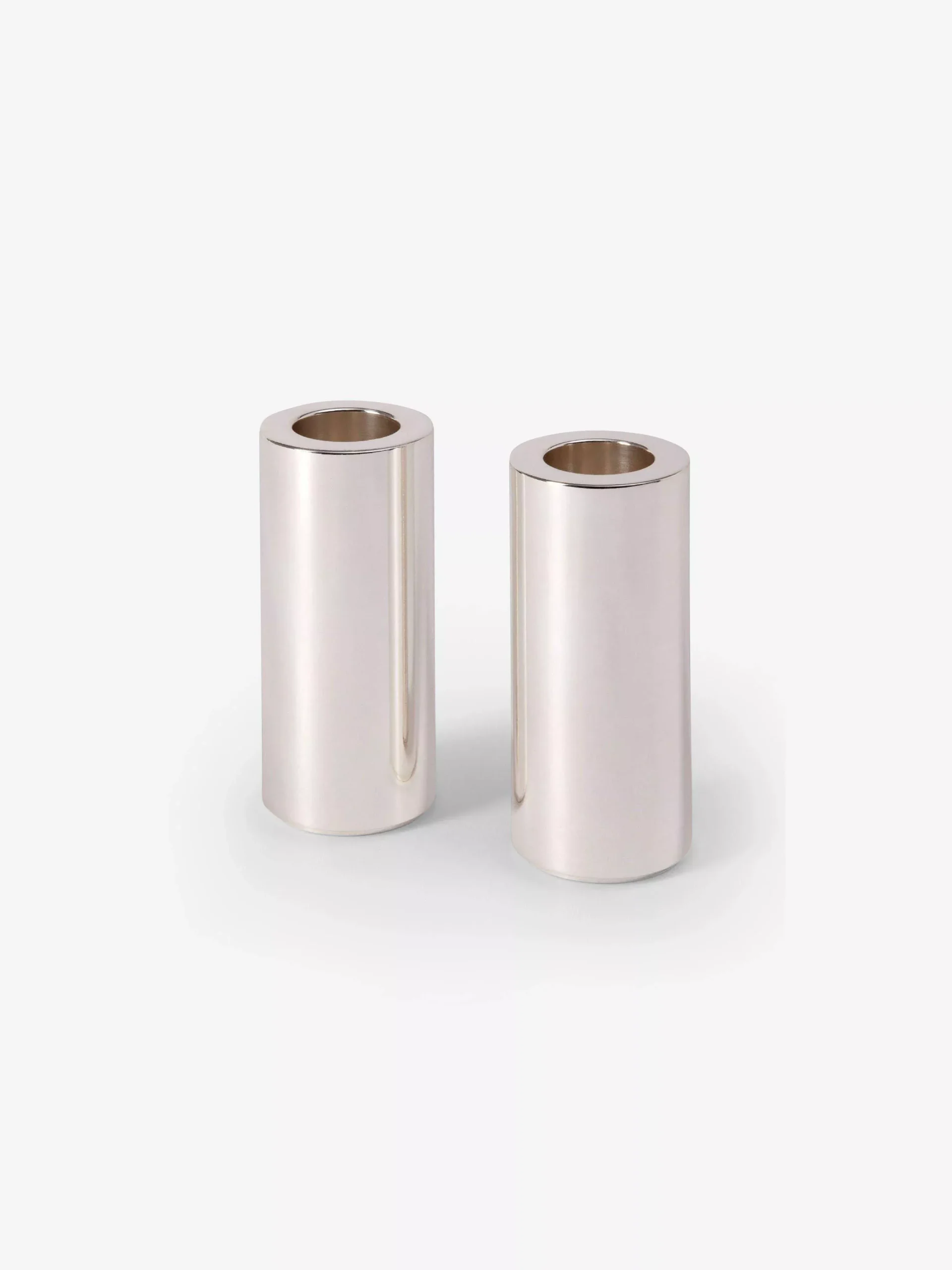 Silver Plated Smooth Lux Candle Holder Set