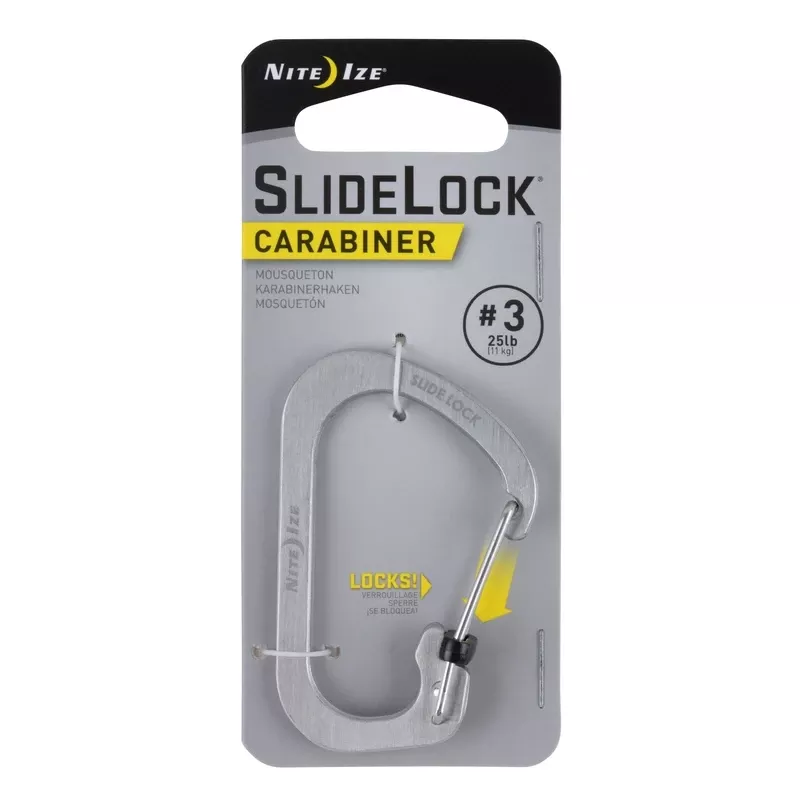 SlideLock Carabiner #3, Stainless Steel