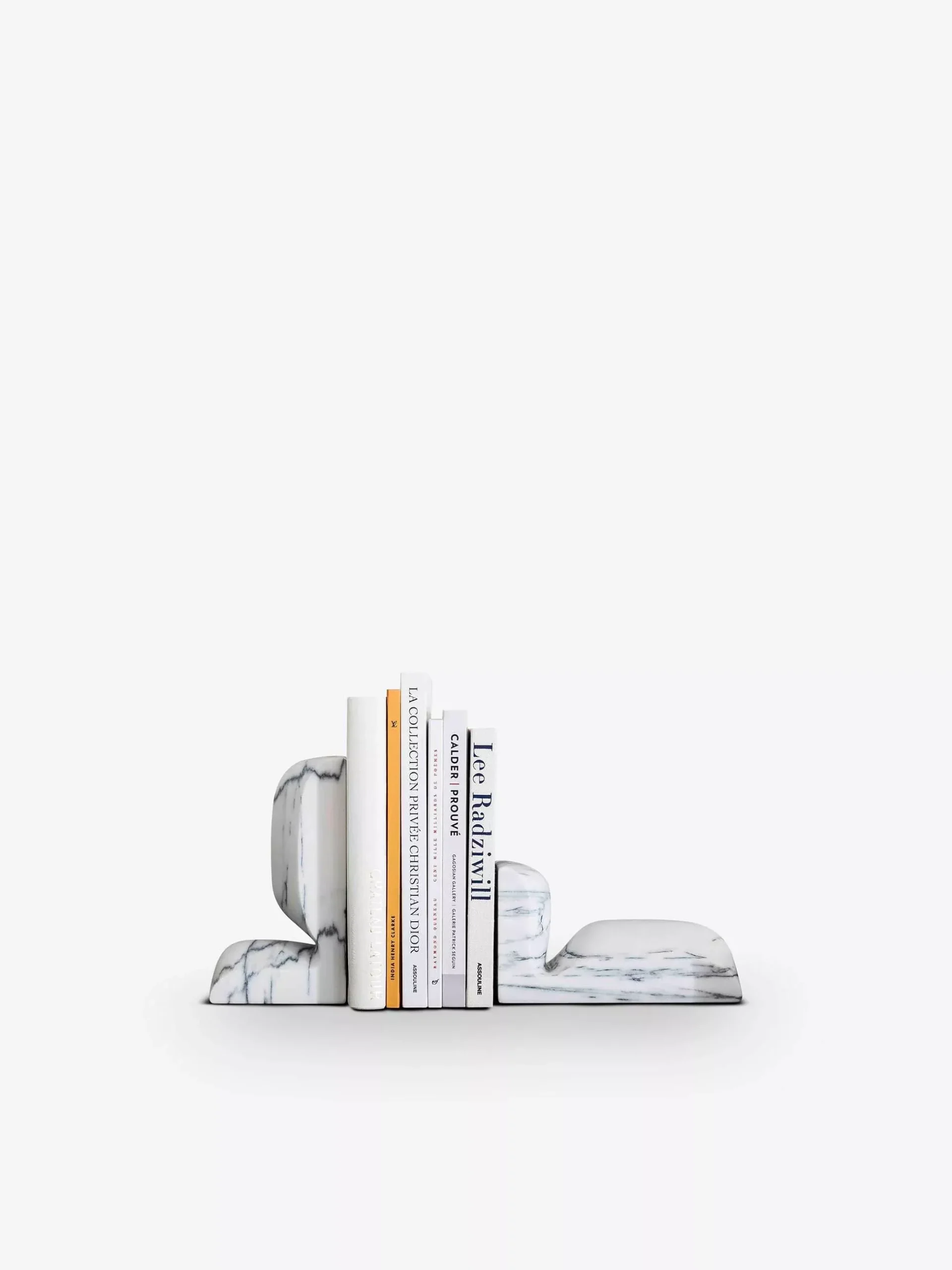 SLO Bookends in White Acquatico Marble