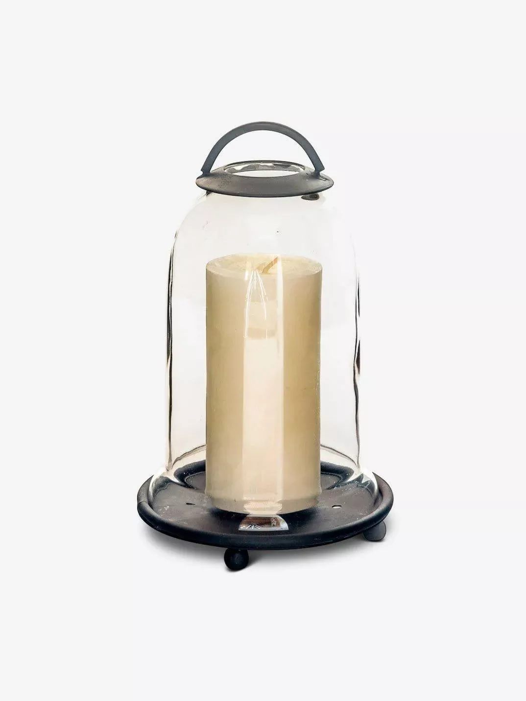 Small Candle Jar with Metal Base