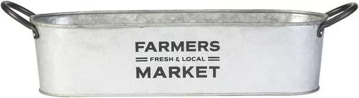 Small Farmer's Market Oval Planter - Galvanized 12 Inch Durable Design