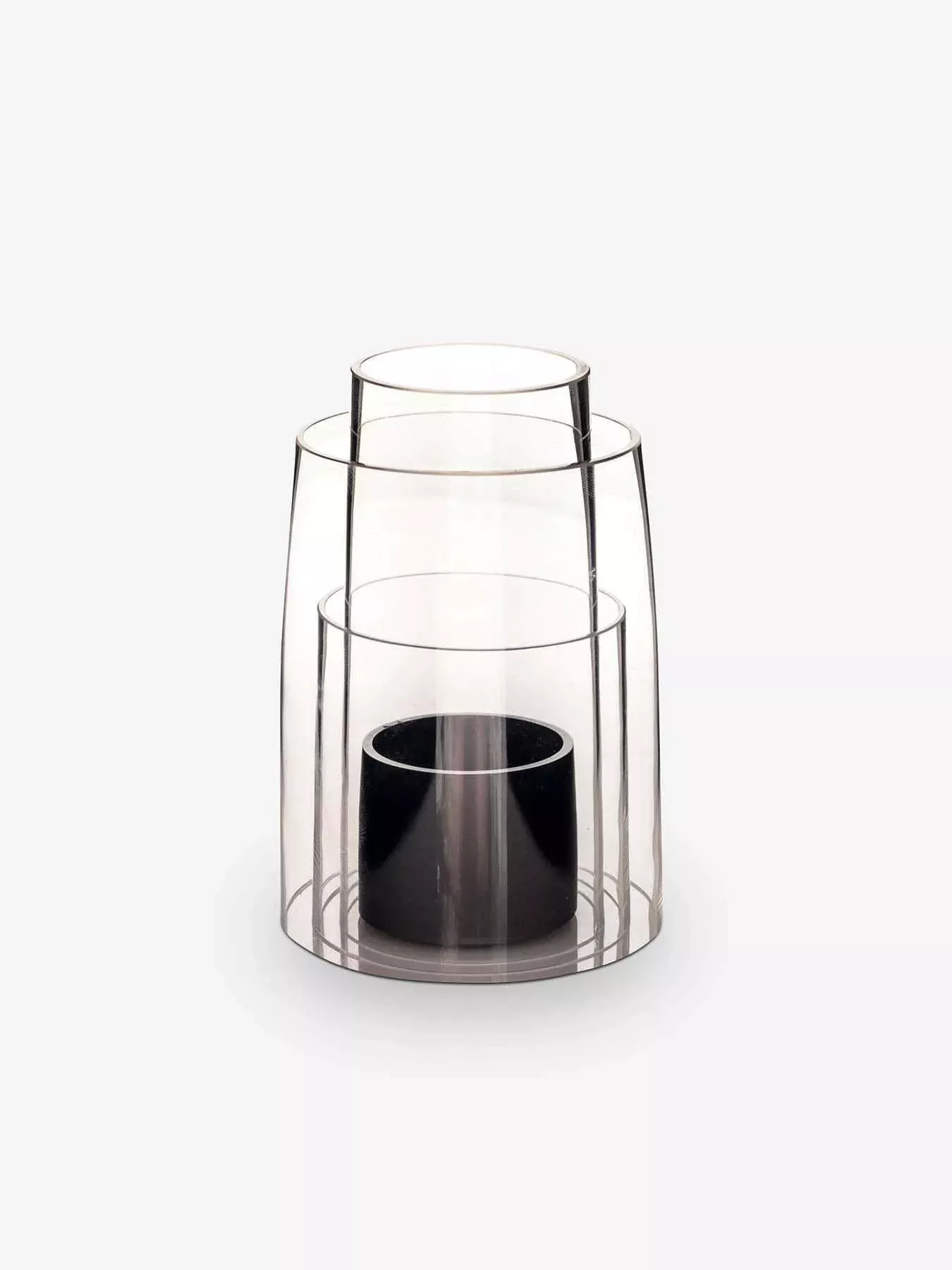 Small Hurricane Lantern with Oxidized Bronze Candle Holder