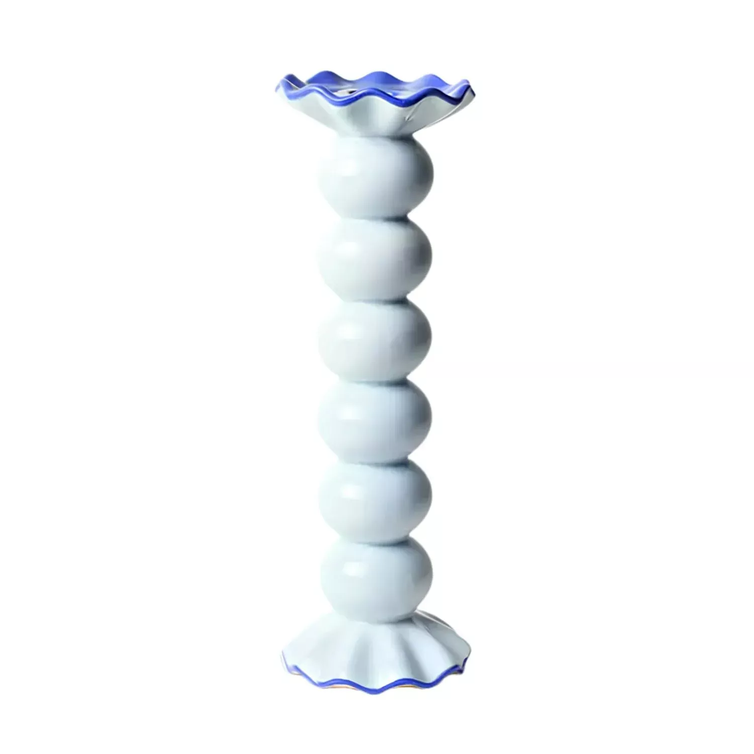 Smoky Blue Large Ruffle Candle Holder