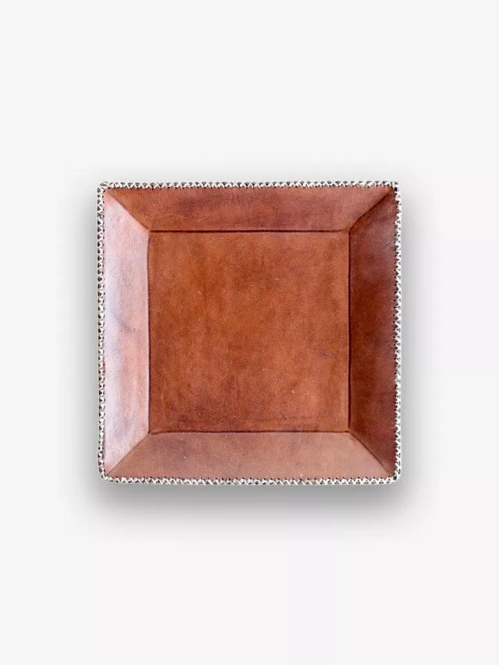 Square Leather Tray