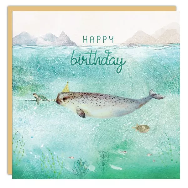 Stationery - Lost & Found Card - Narwhal - Birthday