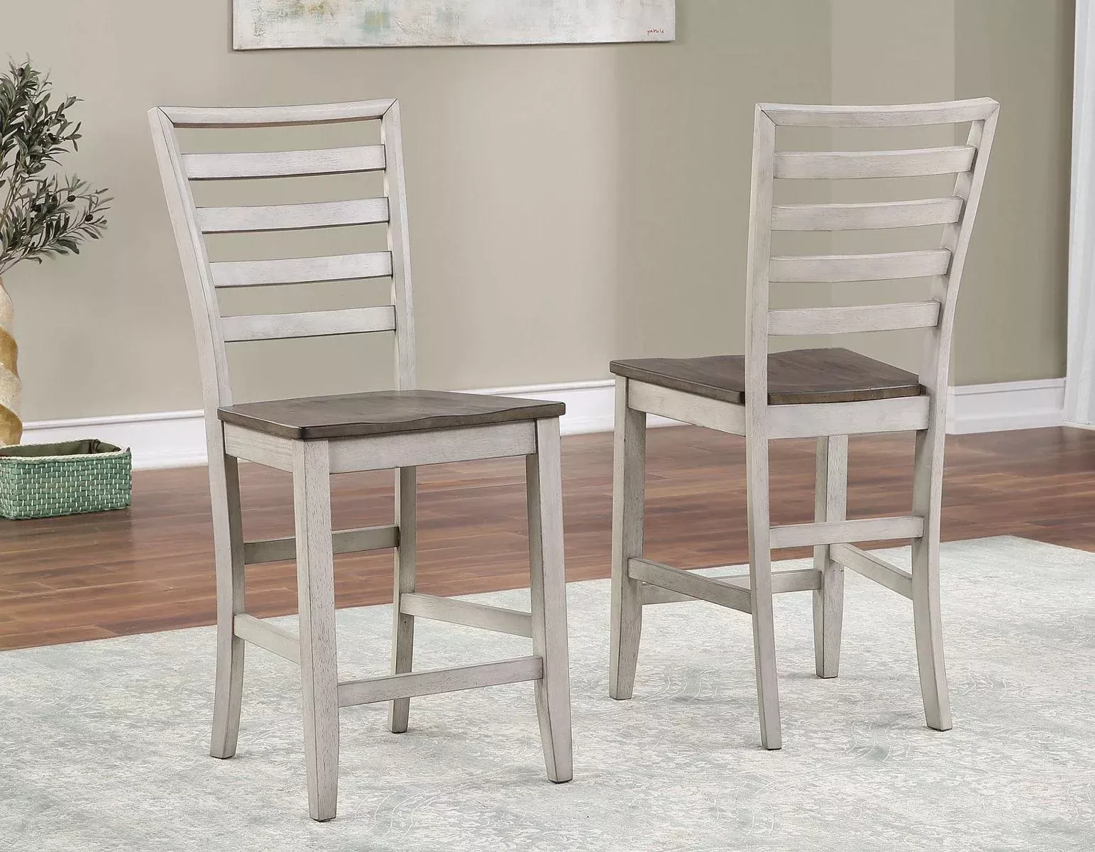 Steve Silver Abacus Counter Chair in Smoky Alabaster (Set of 2)