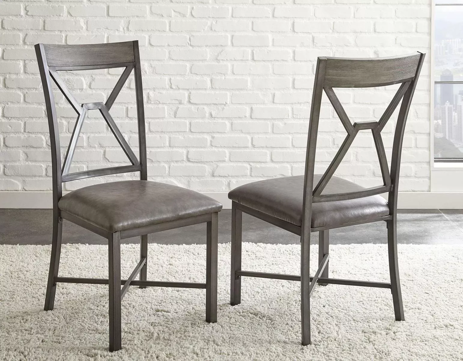 Steve Silver Alamo Side Chair in Gray (Set of 2)