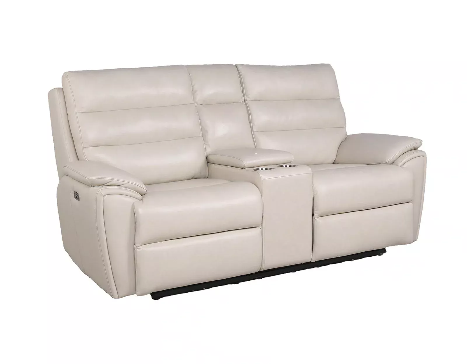 Steve Silver Duval Leather Dual Power Reclining Loveseat in Impressive Ivory