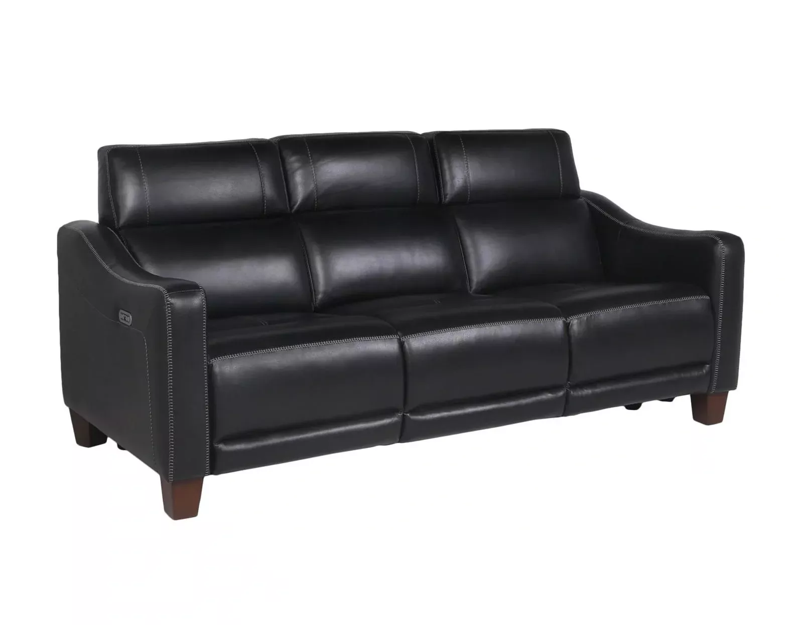 Steve Silver Giorno Dual Power Leather Sofa in Midnight