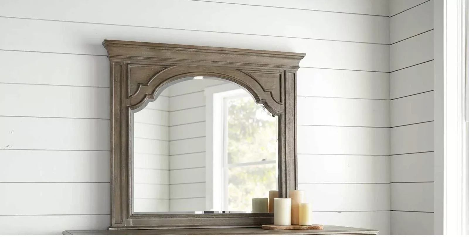 Steve Silver Highland Park Mirror in Waxed Driftwood
