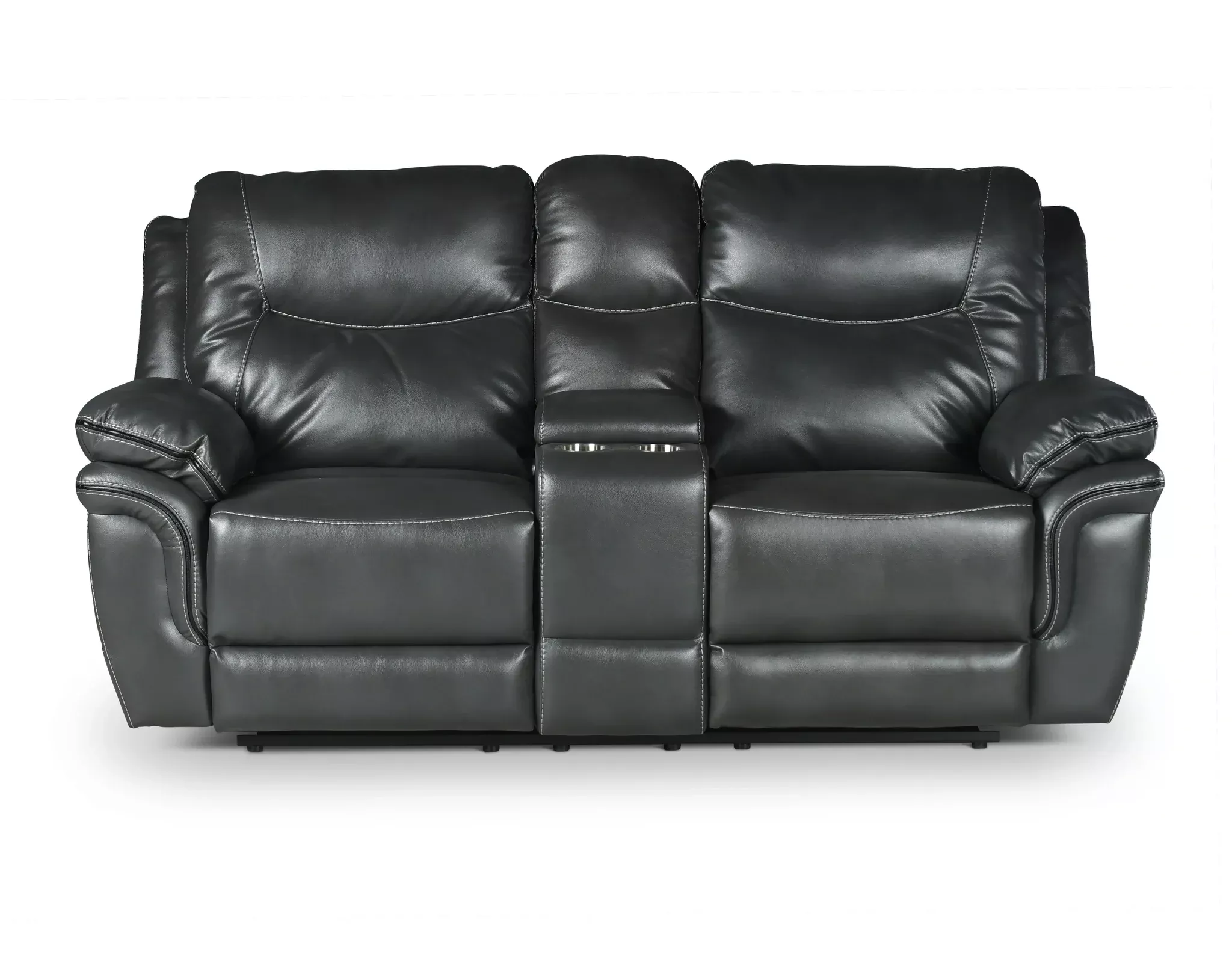 Steve Silver Isabella Manual Reclining Console Loveseat in Grey