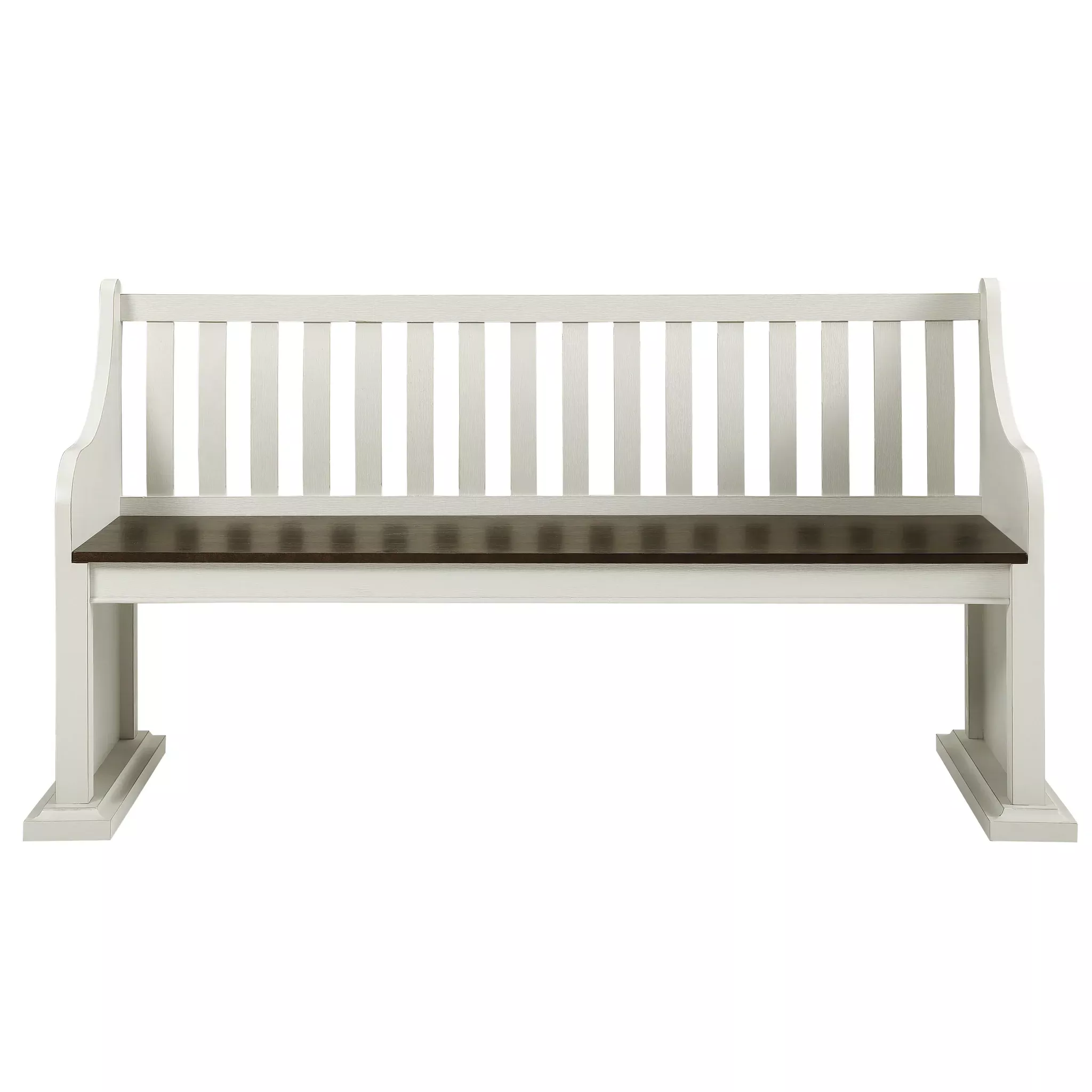 Steve Silver Joanna Bench with Back in Two-tone Ivory and Mocha