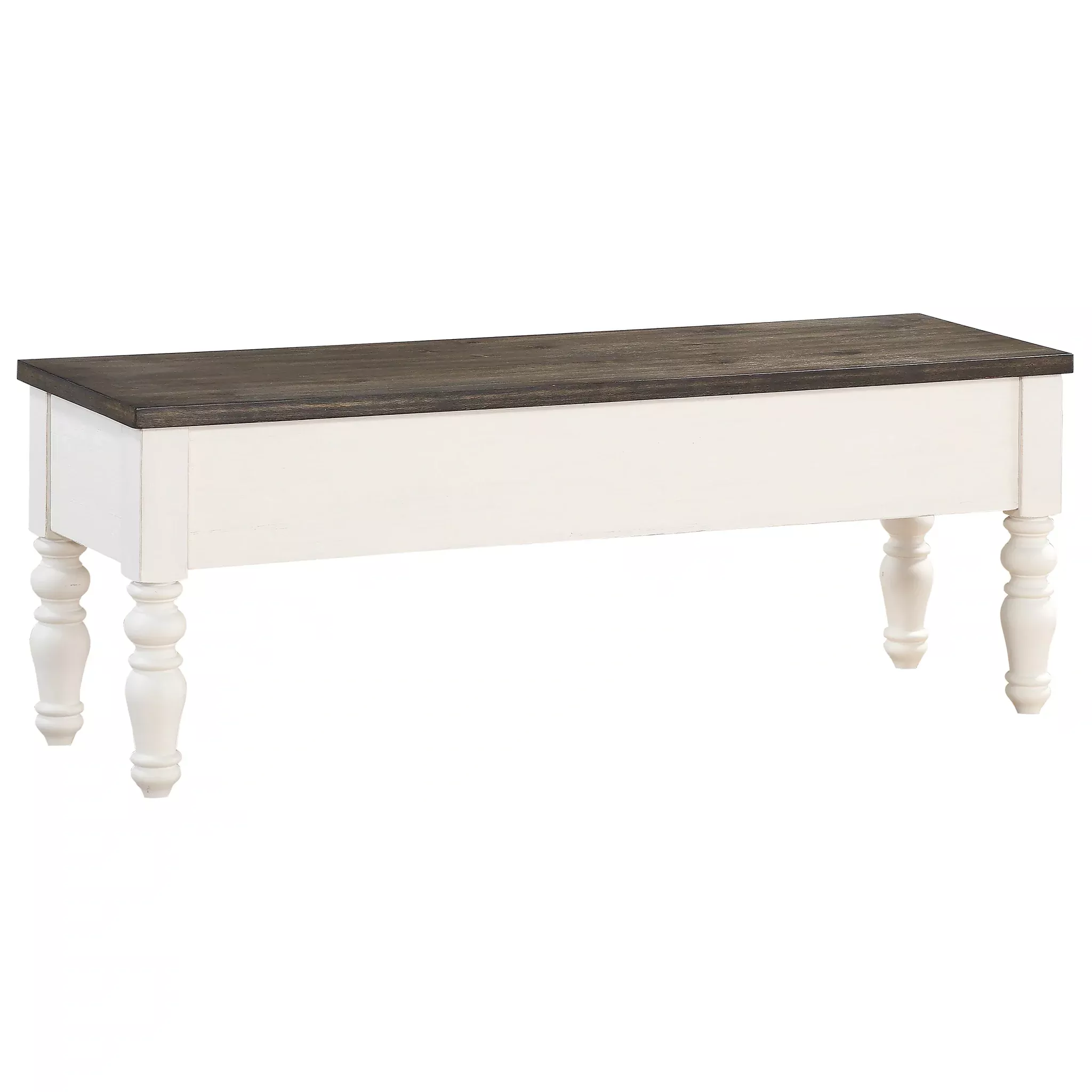Steve Silver Joanna Storage Bench in Two-tone Ivory and Mocha