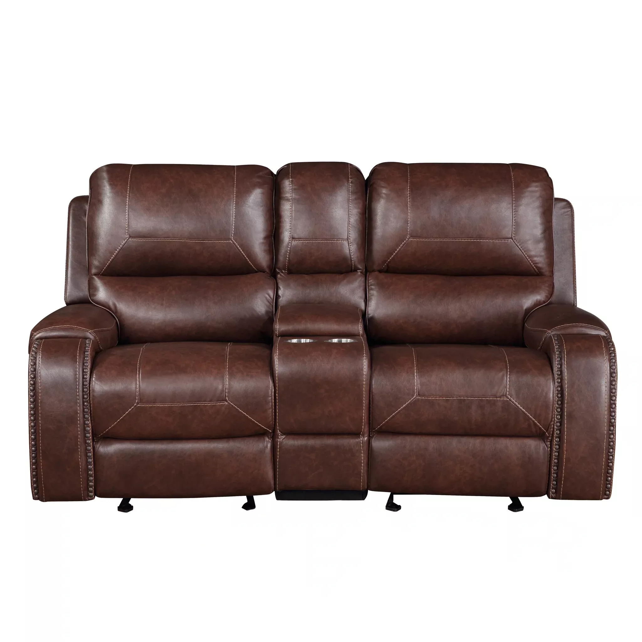 Steve Silver Keily Manual Glider Reclining Loveseat in Brown