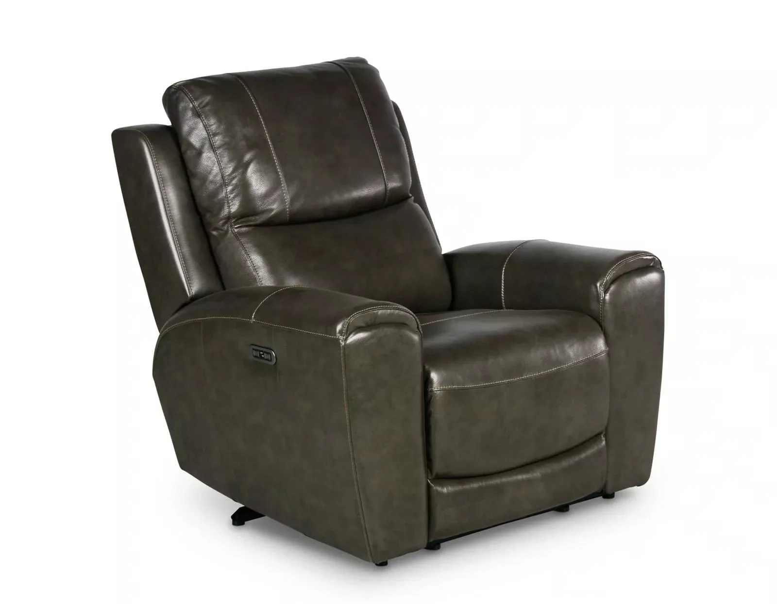Steve Silver Laurel Leather Dual Power Recliner in Grey