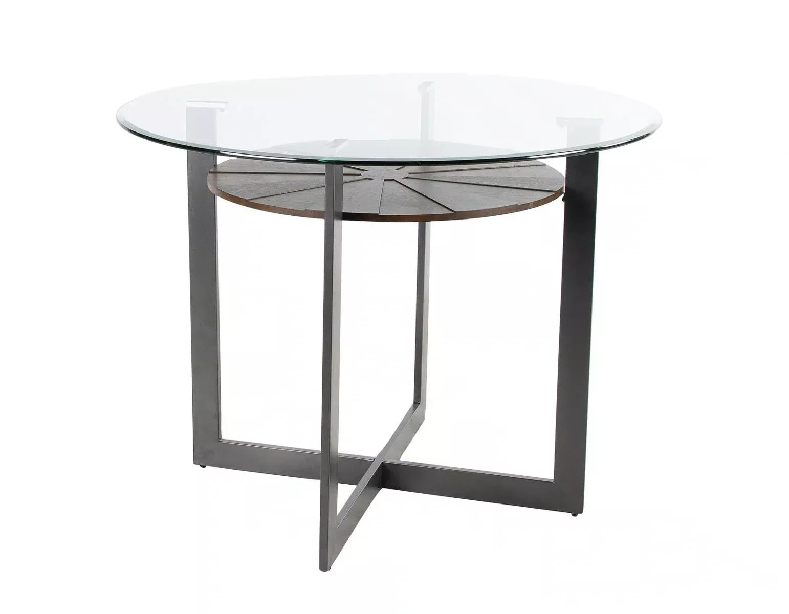 Steve Silver Olson Counter Glass Top Table in Caramel