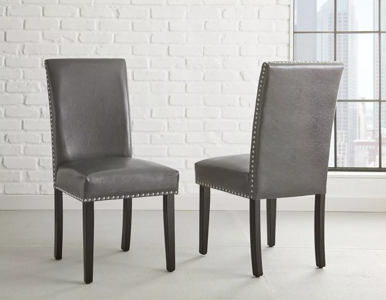 Steve Silver Verano Side Chair in Gray (Set of 2)