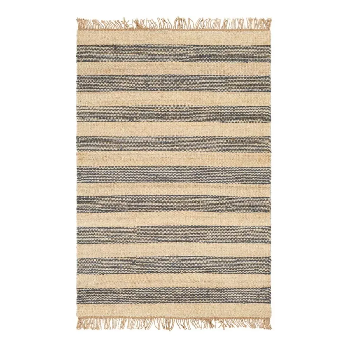 Striped Jute Rug - Navy