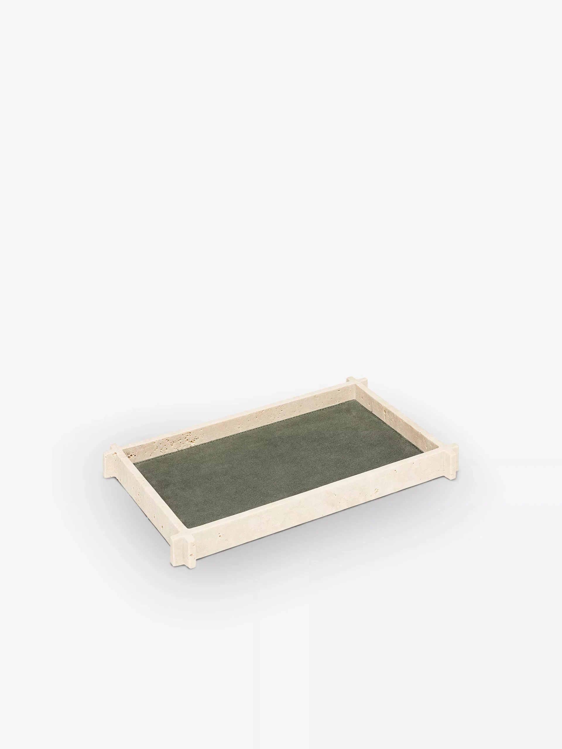 Structura Leather & Marble Medium Long Rectangular Valet Tray