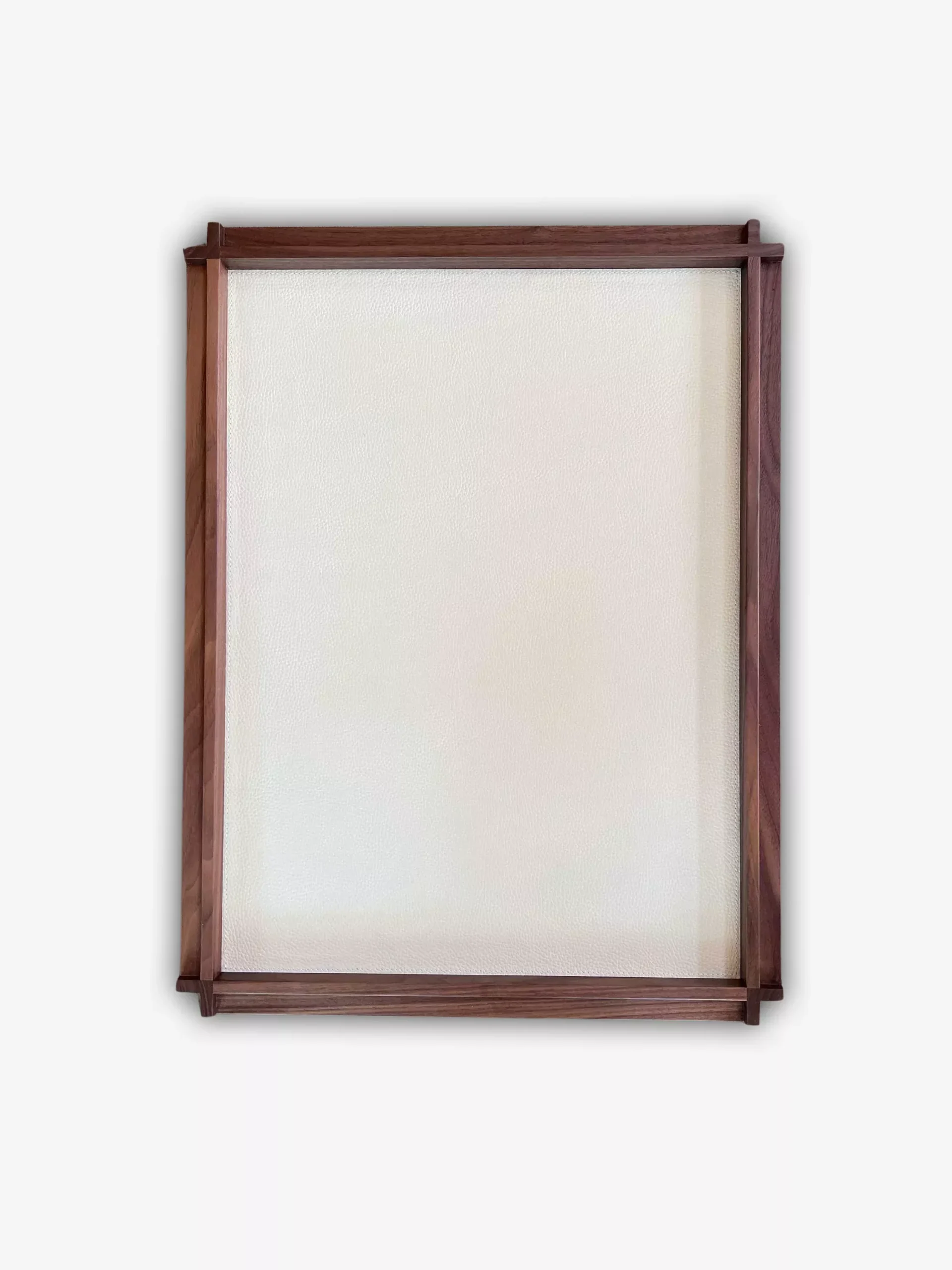 Structura Tray Large in Walnut with Ivory Deer Calfskin