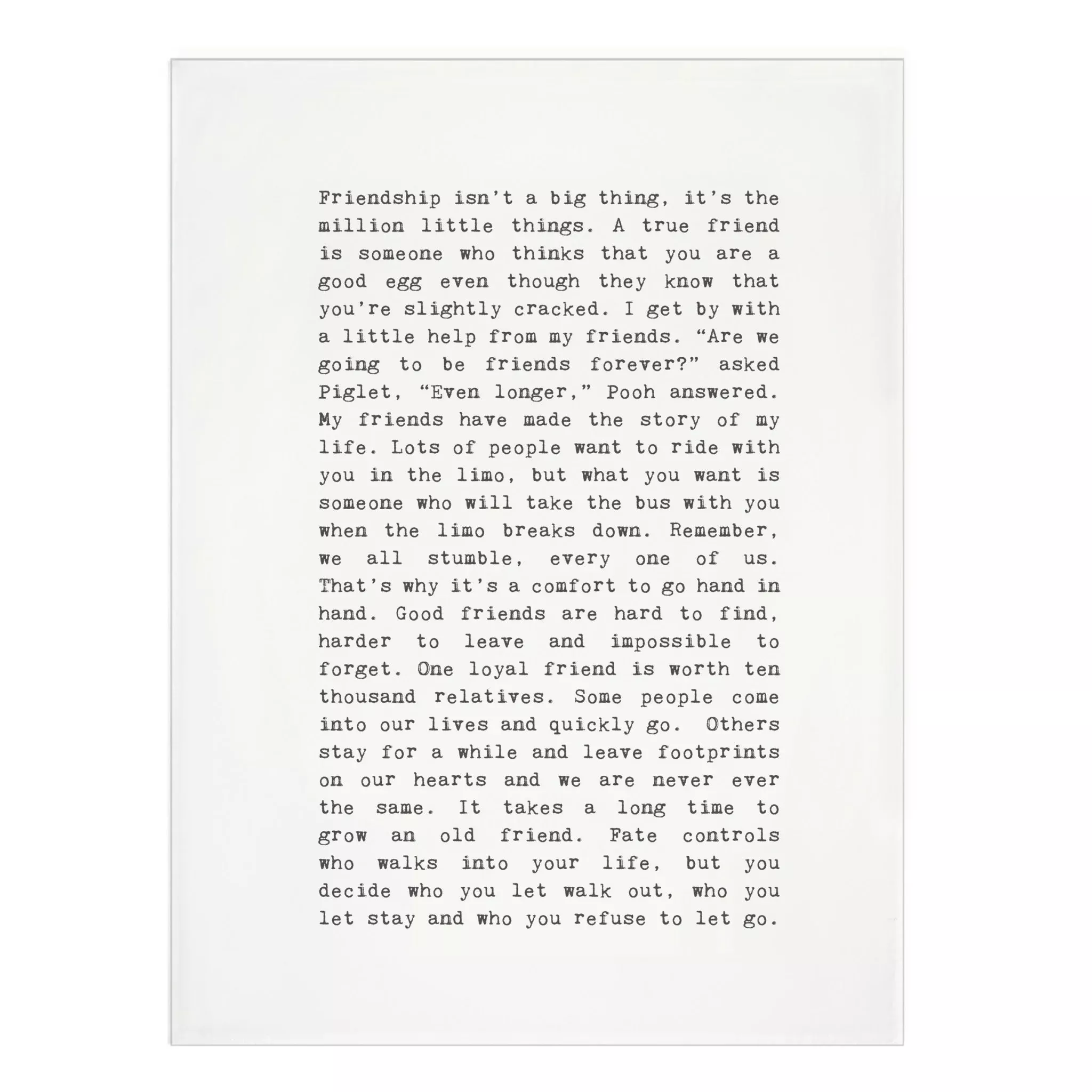 Tea Towel - Typewriter - Friendship