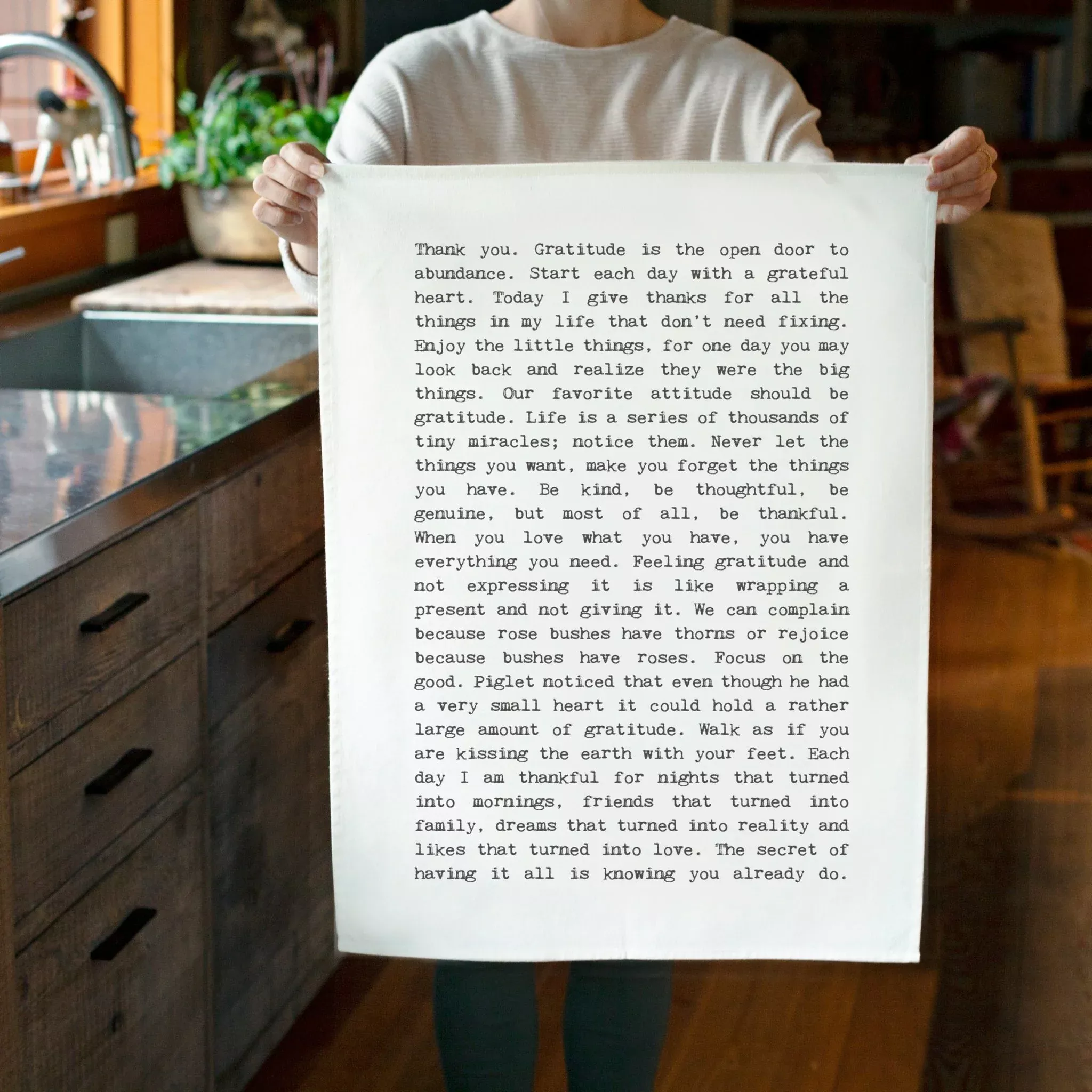 Tea Towel - Typewriter - Gratitude