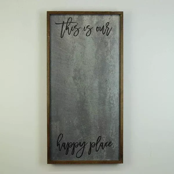 "This Is Our Happy Place" 12x24 Vertical Metal Sign & Magnet Board - HG022
