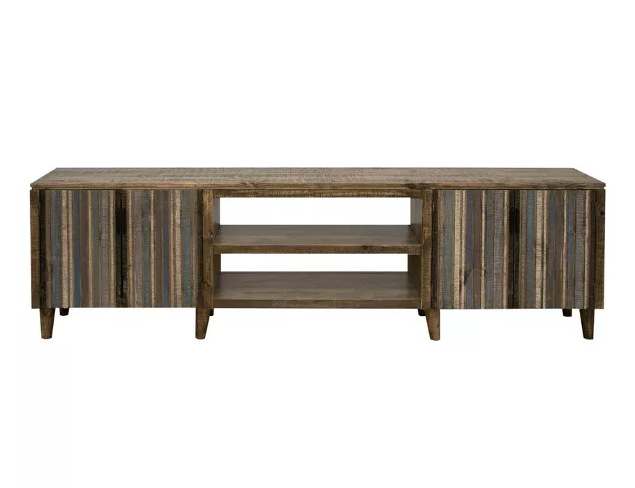 Tiza 4 Doors and Shelves, 93" TV Stand Blue