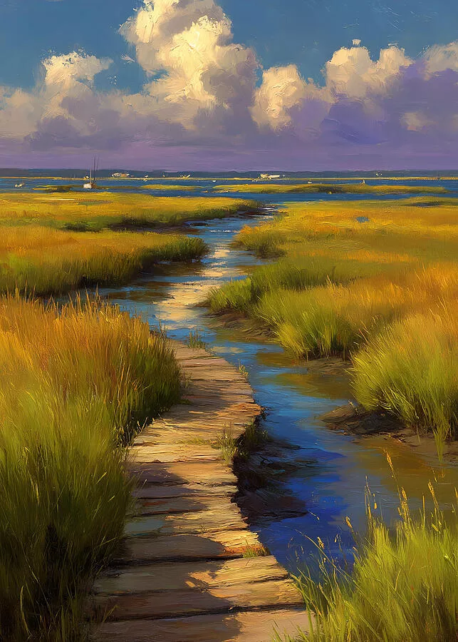 Tranquil Marshland Pathway