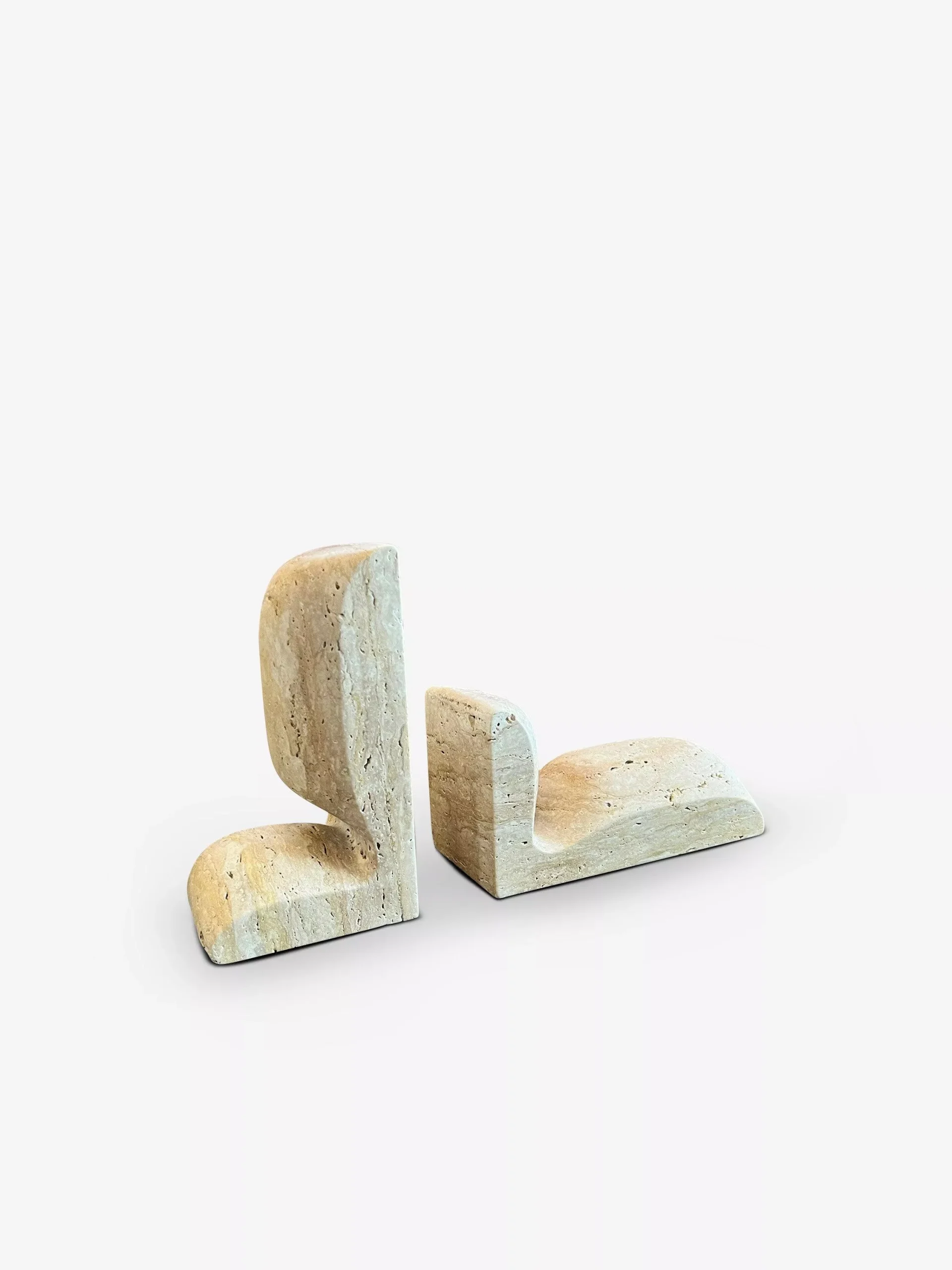 Travertine Marble SLO Bookends