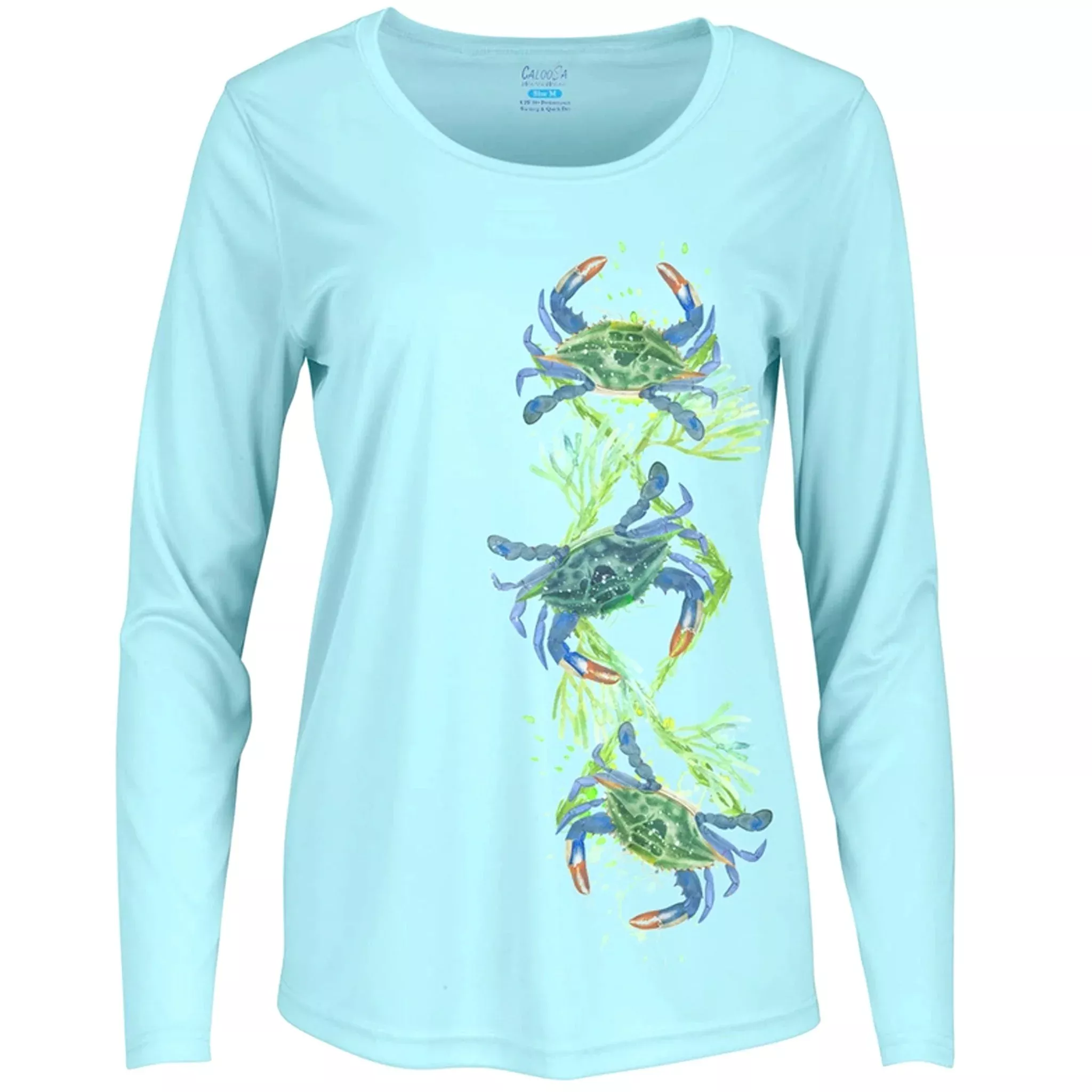Triple Blue Crabs Women's Long Sleeve UPF Performance Shirt
