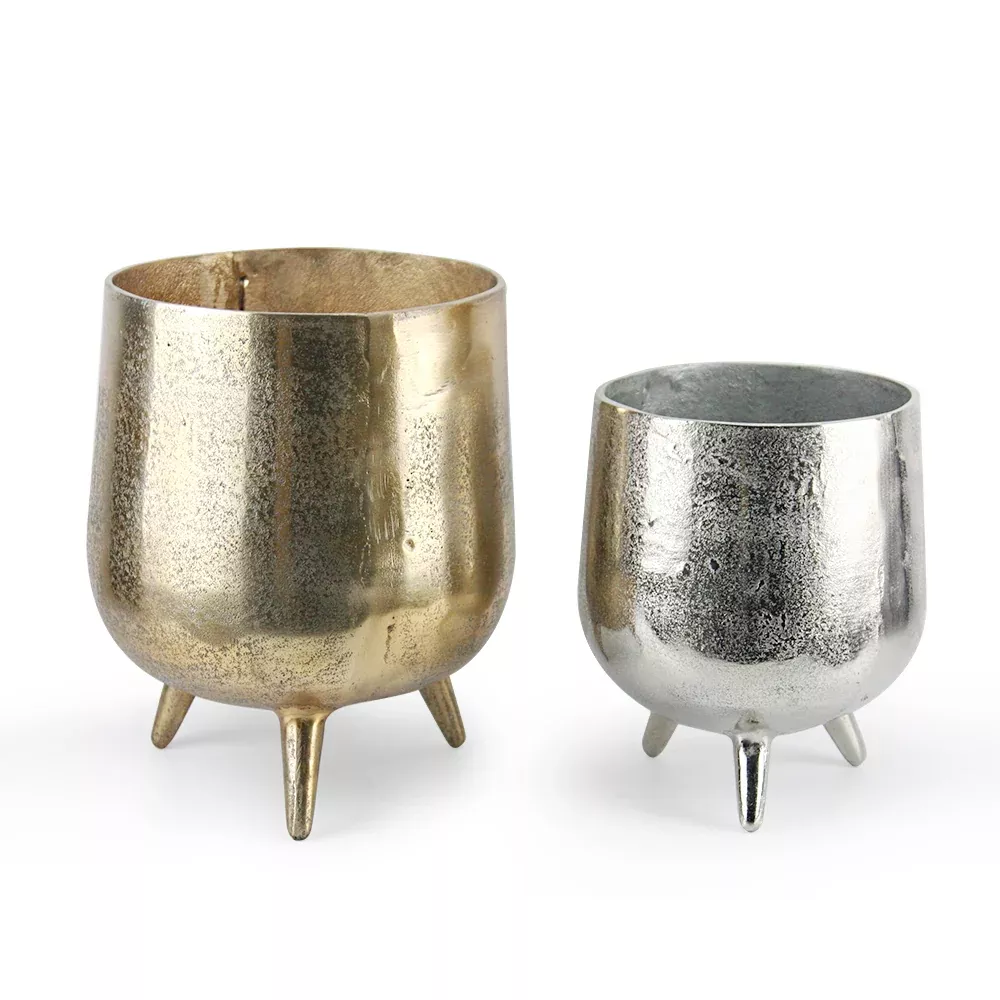 Tripod Metal Round Pot
