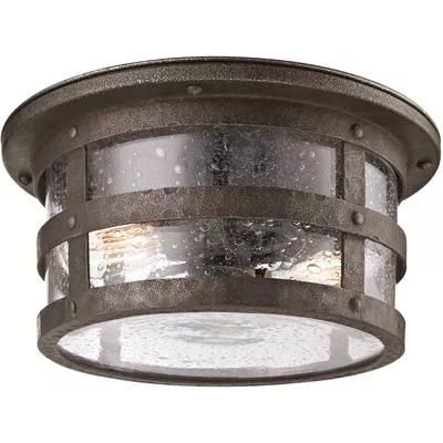 Troy Lighting - Barbosa 2-Light Outdoor Ceiling Flush Mount - C3310-APW