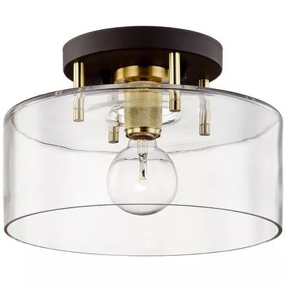 Troy Lighting - Bergamot Station 1-Light Semi-Flush Mount - C7541-BRZ/BBA