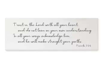 Trust In The Lord Printed Wood Wall Sign With Script Font