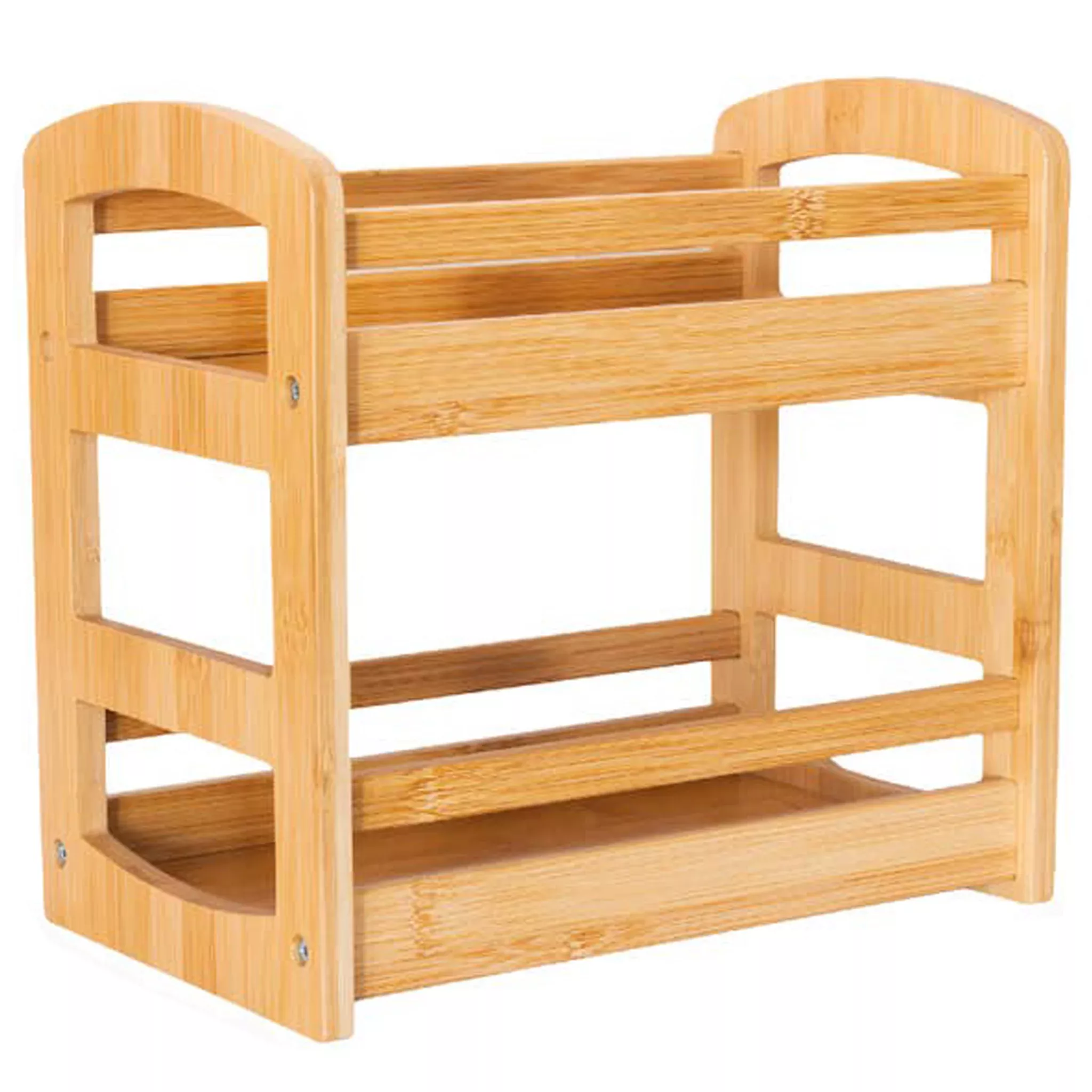 Two Tier Shelf Caddy Bamboo 10"