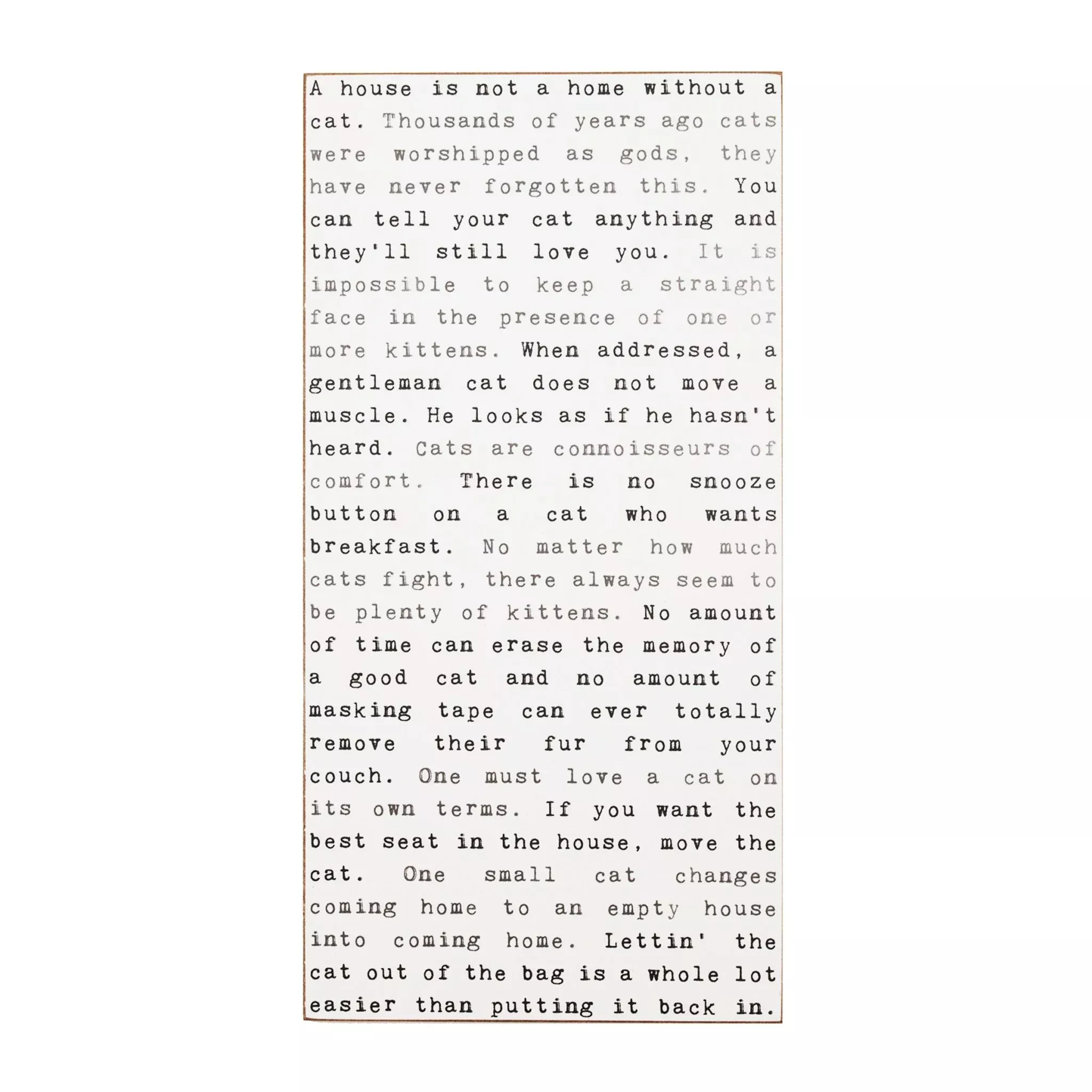 Typewriter Sign - Cat
