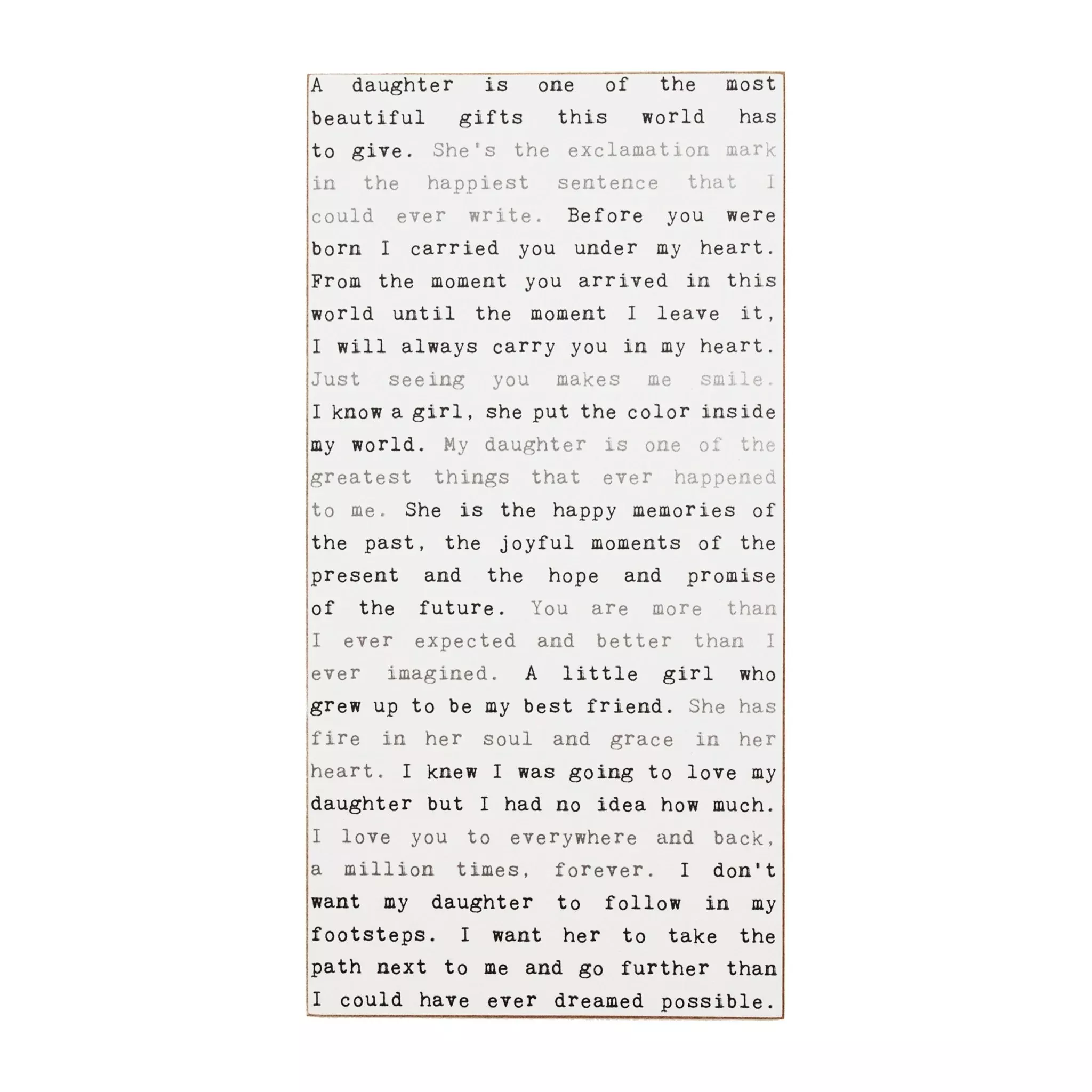 Typewriter Sign - Daughter