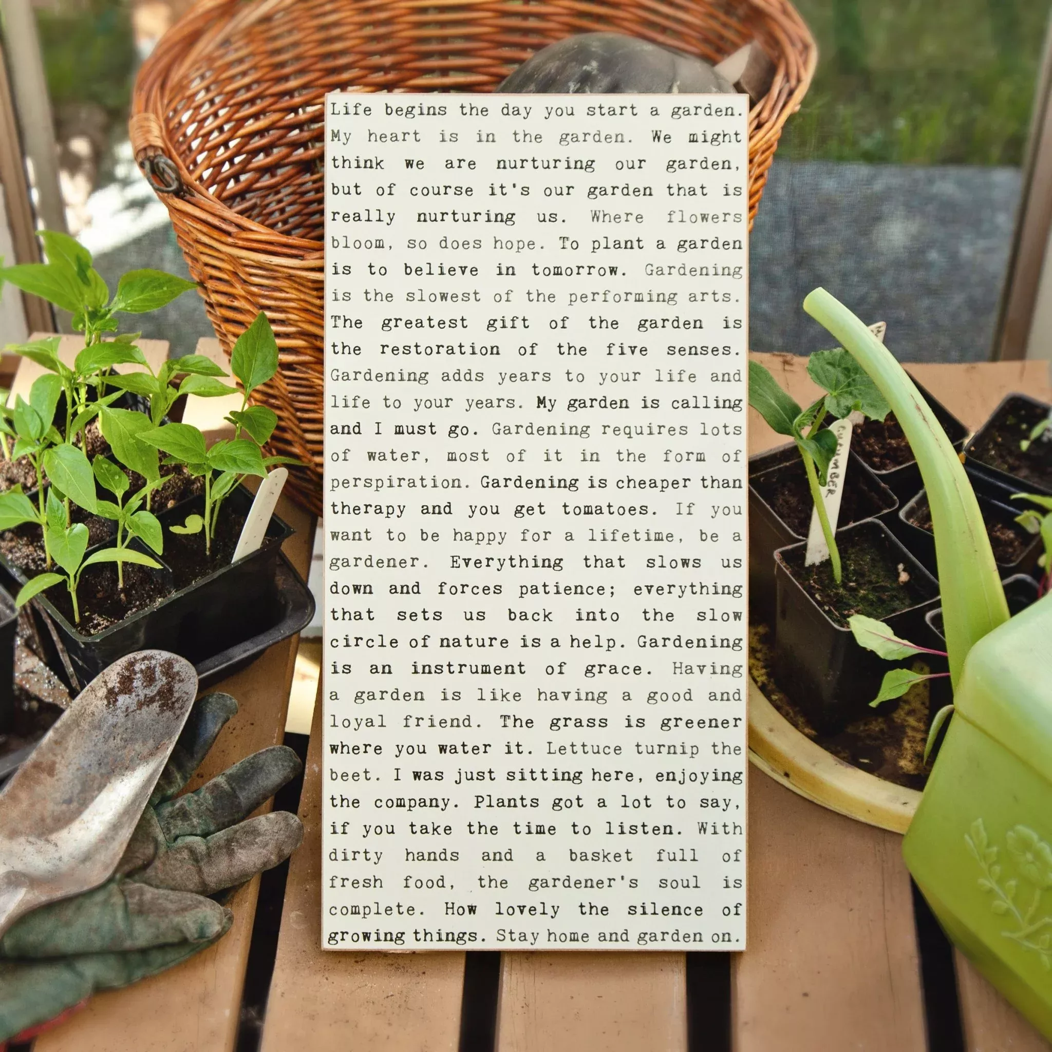 Typewriter Sign - Garden