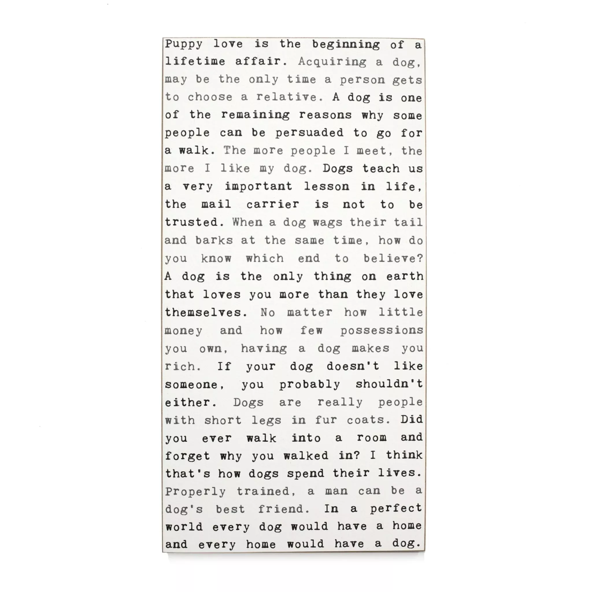 Typewriter Sign - Puppy Love