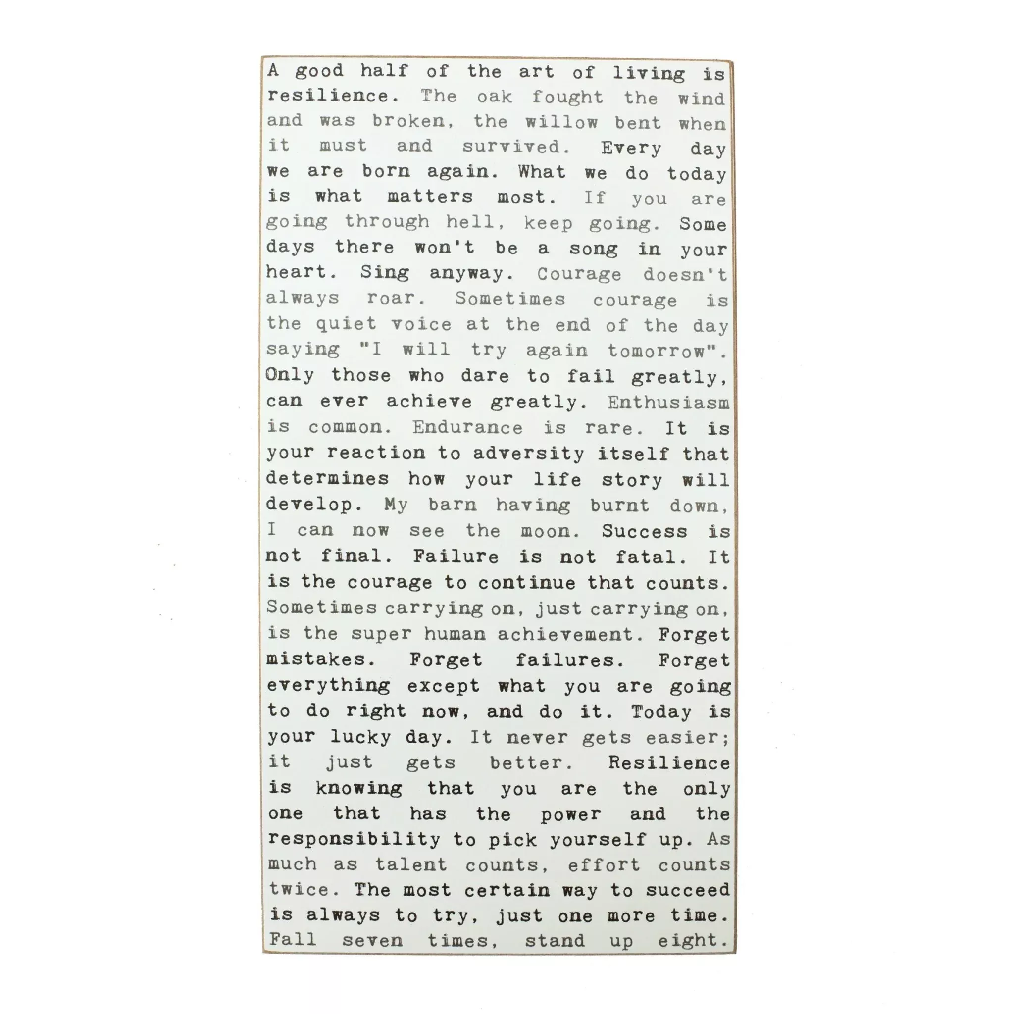 Typewriter Sign - Resilience